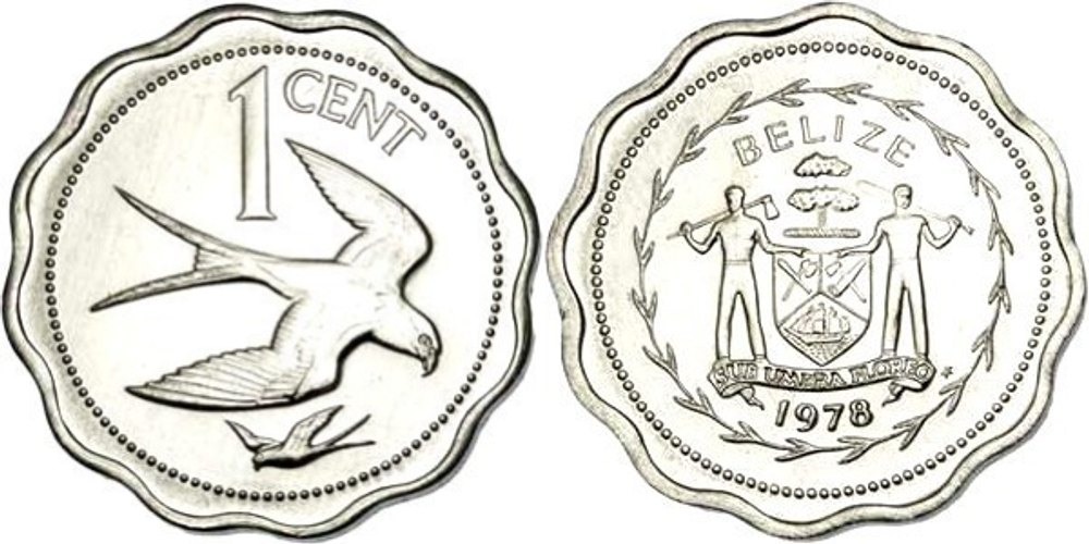 Белиз 1 цент, 1977 - 1981 Коршун UNC