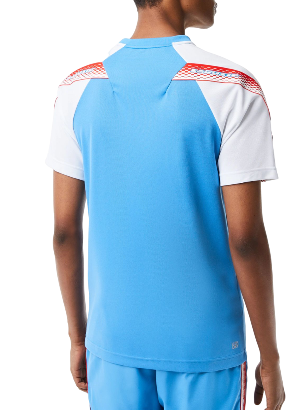 Футболка мужская теннисная Lacoste SPORT Regular Fit Logo Stripe T-shirt - blue
