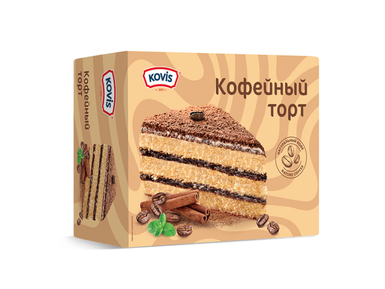 Торт бисквитный KOVIS Кофейный 240г (12шт)