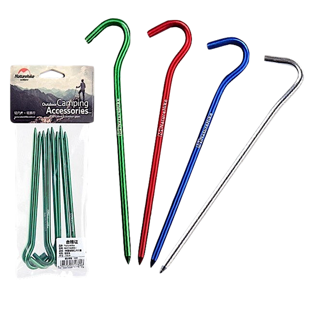 Колышки для палатки Naturehike NH15A008-I алюминиевые 8 шт 18см Красный