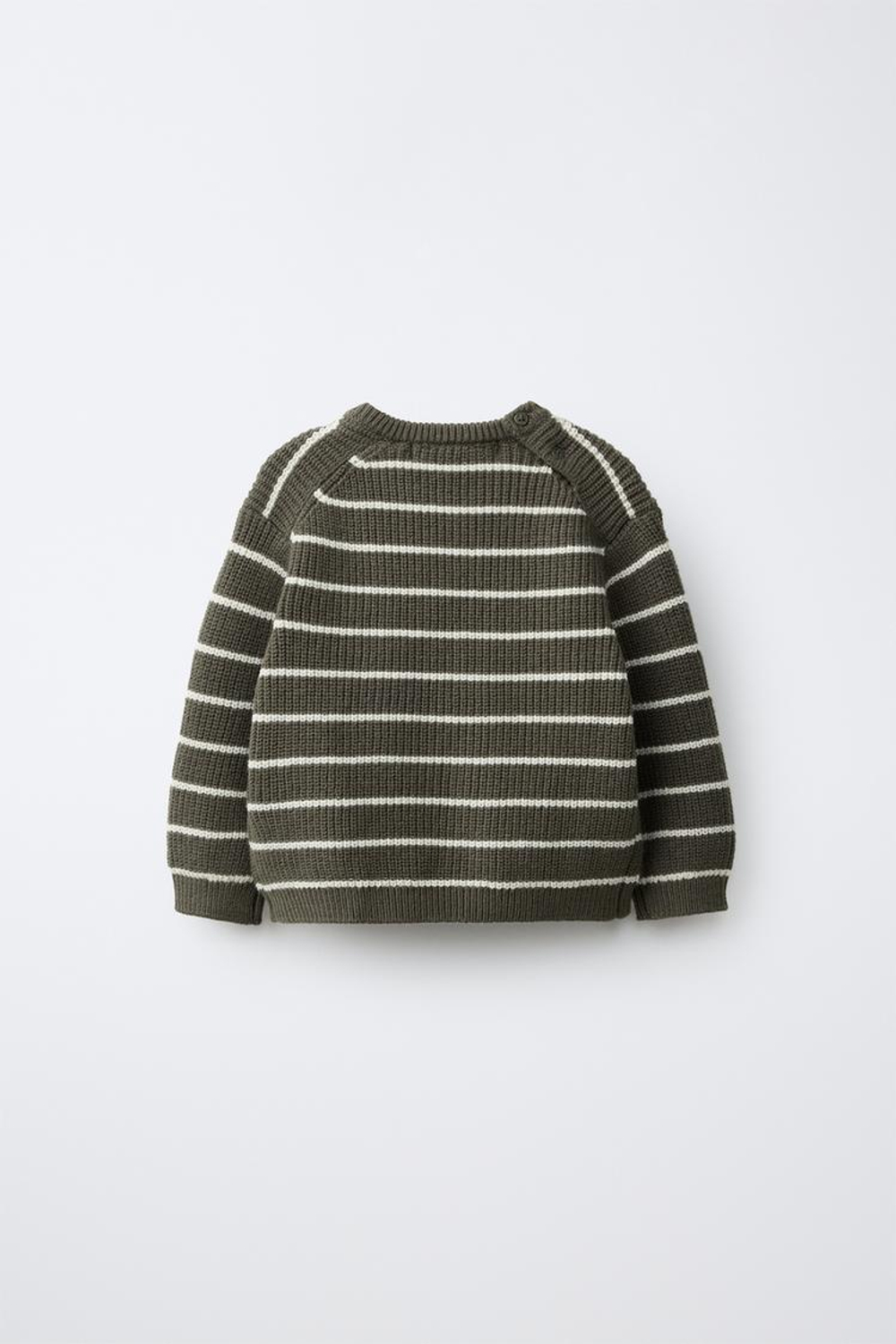 ZARA ДЖЕМПЕР В ЖЕМЧУЖНУЮ ВЯЗКУ С НАШИВКОЙ, ХАКИ