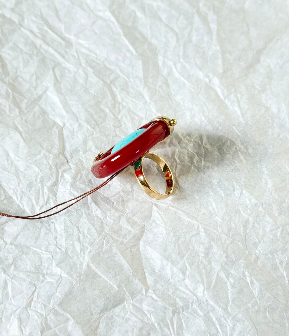 Кольцо Nature Bijoux, Surabaya, разъемное, с агатом и говлитом, NB25.2-19-25861 (коричневый)