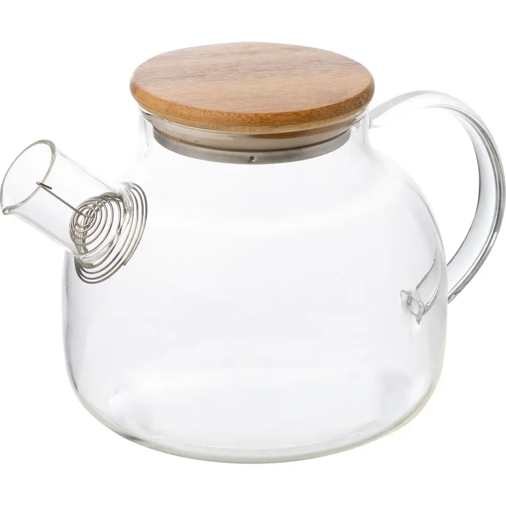 Чайник заварочный Fårticka, 1,0 л, боросиликатное стекло, крышка-бамбук