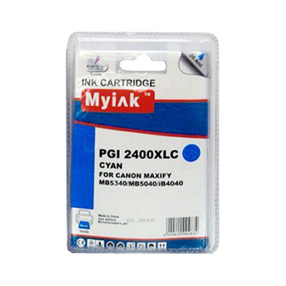 Картридж MyInk, аналог CANON PGI-2400XLC для MAXIFY MB5340/MB5040/iB4040 Cyan (20,4ml, Pigment)