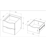 Фора модуль с двумя ящиками, 33*33*37 см, белый