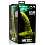 Фантазийный фаллоимитатор Swamp Monster Green Scaly Silicone Dildo - 23,9 см. (Цвет: зеленый)