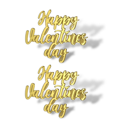 Топпер Мини надпись  "Happy Valentines day"  (2шт в упак) акрил