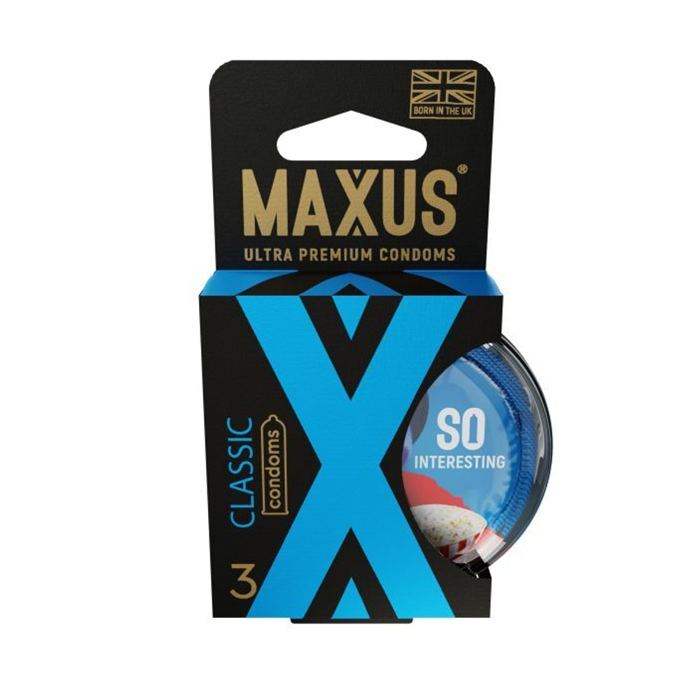 Классические презервативы в пластиковом кейсе MAXUS AIR Classic - 3 шт.