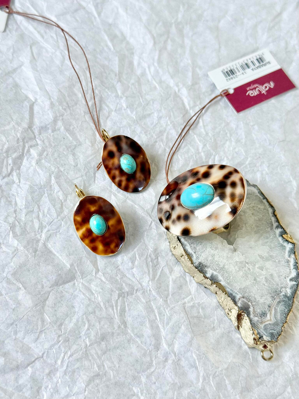 Кольцо Nature Bijoux, Surabaya, разъемное, с раковиной тигровой Ципреи и говлитом, NB25.2-19-25862 (