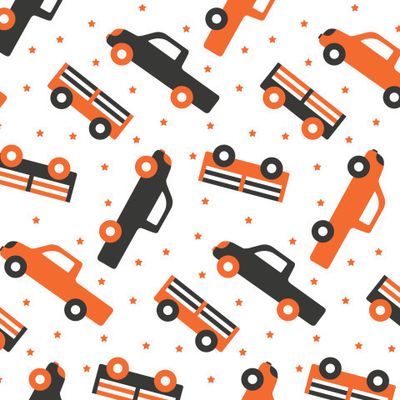 Buy stylish baby fabric orange cars pickups