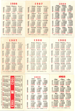 Календарики карманные 20 штук Мультфильмы СССР. 1980 - 1989 гг.
