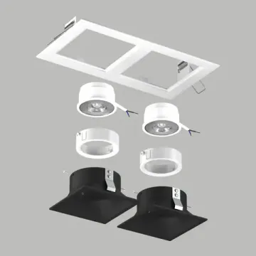 Комплект из светильника и рамки 2*GU5.3 D5260707WMOD черный/белый Domino Lightstar