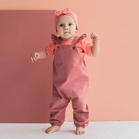 Комбинезон на лямках с крылышками из фланели "Чайная роза" 0+
