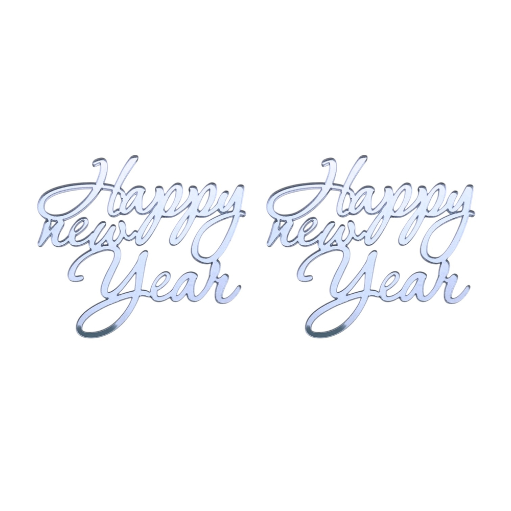 Топпер Мини "Happy New Year" №2 6,5см 2шт акрил