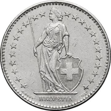 2 франка 1968-2023 Швейцария