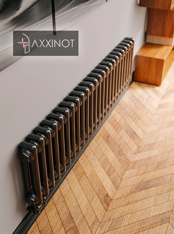 Axxinot Sentir 2020 - двухтрубный трубчатый радиатор высотой 200 мм, нижнее подключение, черный