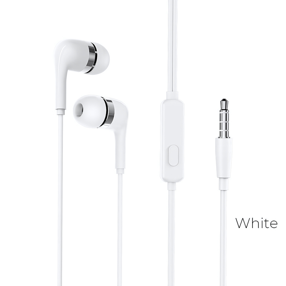Гарнитура Borofone M39, вакуумные, разъем Jack, кабель 1.2 м White