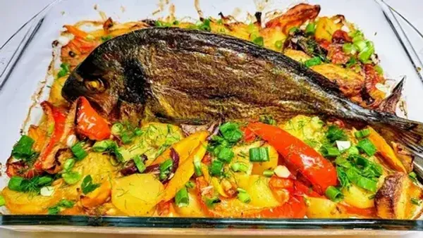 Дорадо с овощами в духовке Дорадо с овощами в духовке