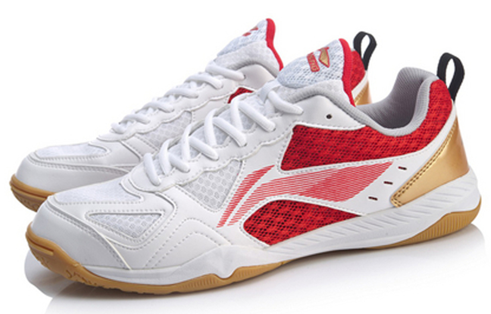 LINING Men"s Table Tennis Training Shoes - White/Red