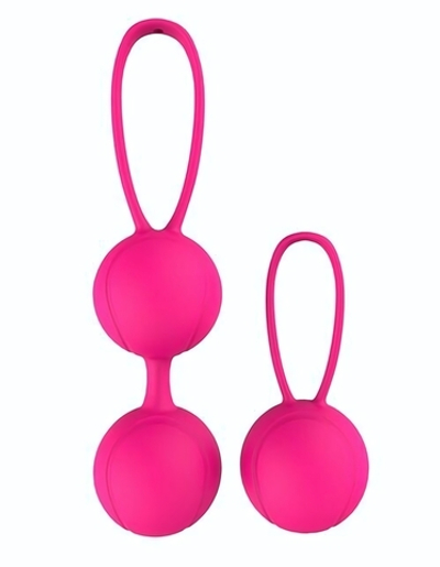 Набор розовых вагинальных шариков PLEASURE BALLS & EGGS DUO BALL SET (Цвет: розовый)