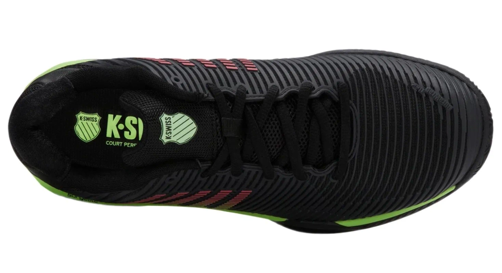Теннисные кроссовки K-Swiss Hypercourt Express 2 Clay - black/soft neon green/neon lava