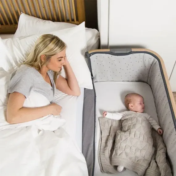 Колыбель приставная Tutti Bambini CoZee Oak Silver с колесами