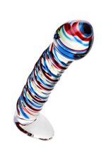 Фаллоимитатор Sexus Glass стеклянный ребристый 16 см