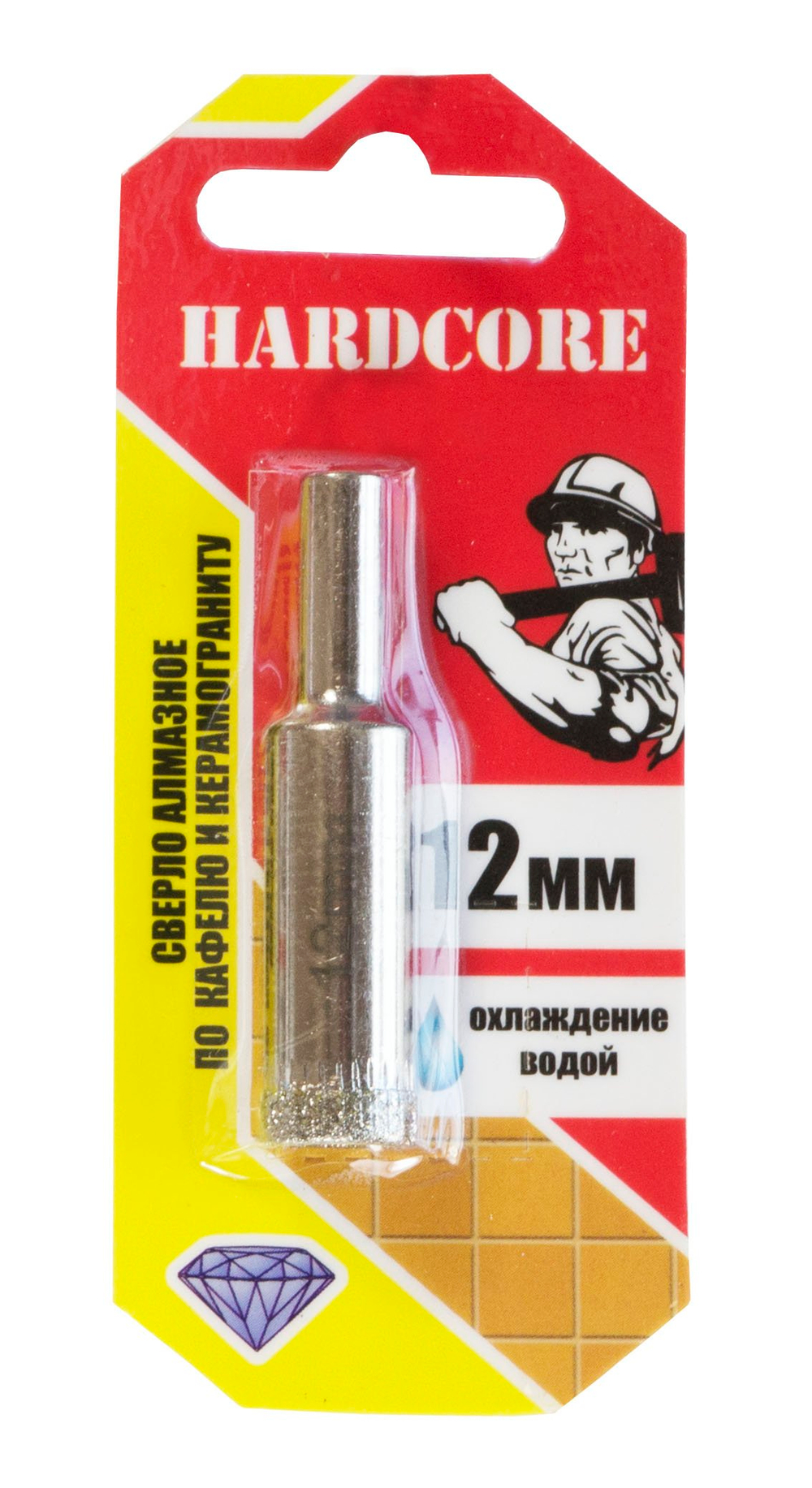 Сверло-коронка алмазное по кафелю и керамогр. 12мм "Hardcore"