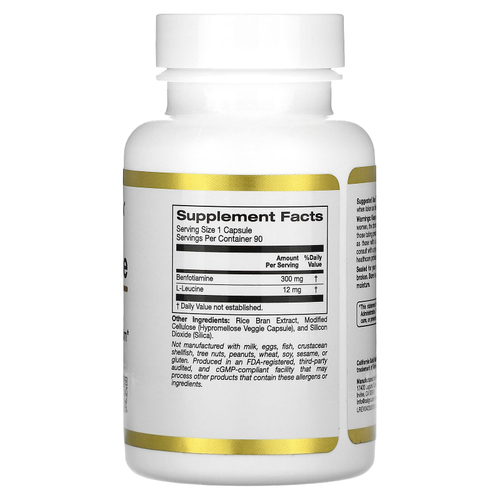 California Gold Nutrition, бенфотиамин, 300 мг, 90 растительных капсул