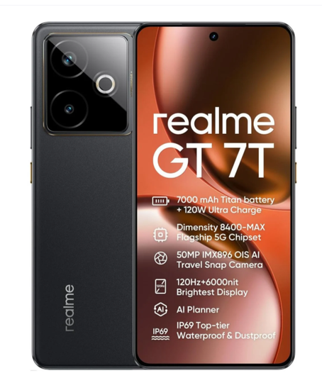 Смартфон Realme GT7T 12/512Gb EAC (Ростест)