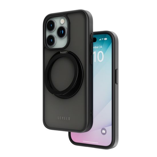 Чехол Levelo MagSafe Ringo Multi-Functional Kickstand Case для iPhone 15 Pro Max Черный