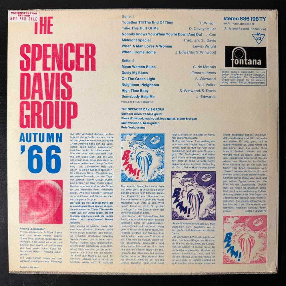 The Spencer Davis Group – Autumn '66 (Германия 1966г.)Т