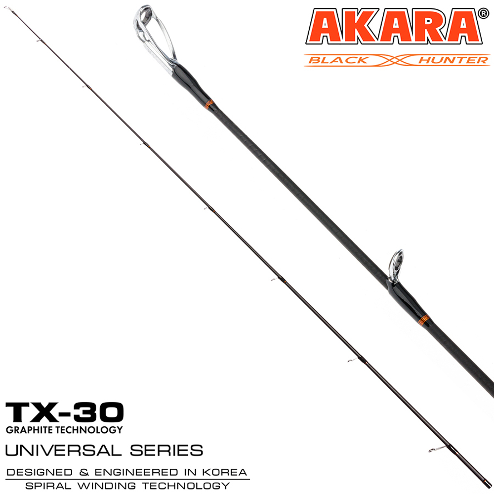 Хлыст угольный для спиннинга Akara Black Hunter M762 (5-22) 2,28 м
