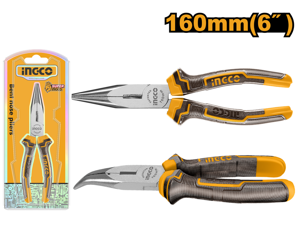 Тонкогубцы изогнутые INGCO HBNP08168 160 мм Тонкогубцы изогнутые INGCO HBNP08168 160 мм