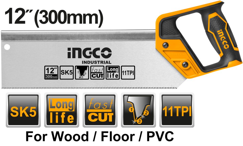 Ножовка по дереву 300 мм INGCO HMBSB3038 INDUSTRIAL