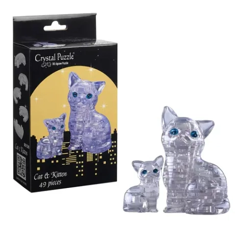 3D Crystal Pazzl Кошка серебристая арт 90126 (Китай)