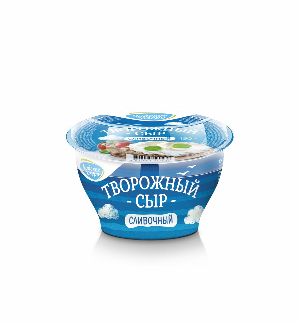 Сыр творожный с м.д.ж. 60 % "Чудское озеро (0,15 кг)