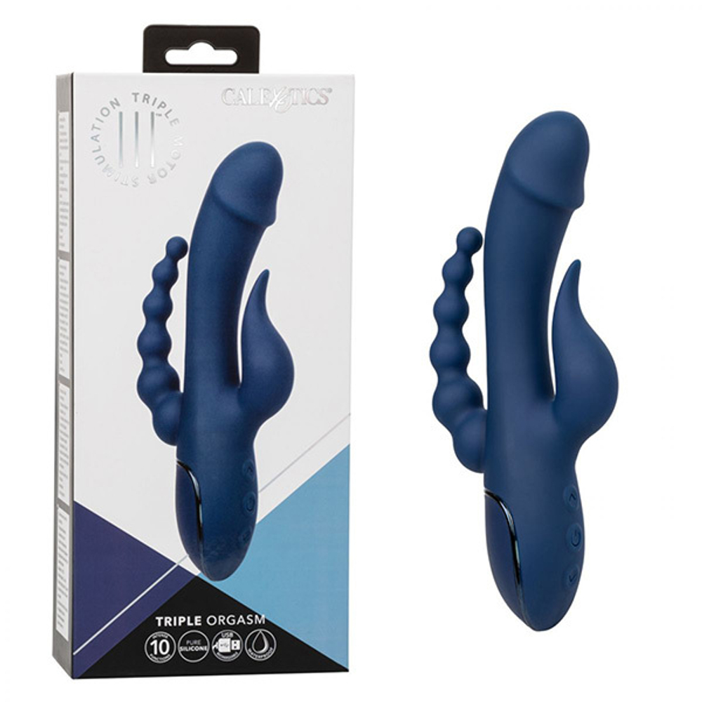Синий тройной вибромассажер California Exotic Novelties Triple Orgasm SE-4386-05-3