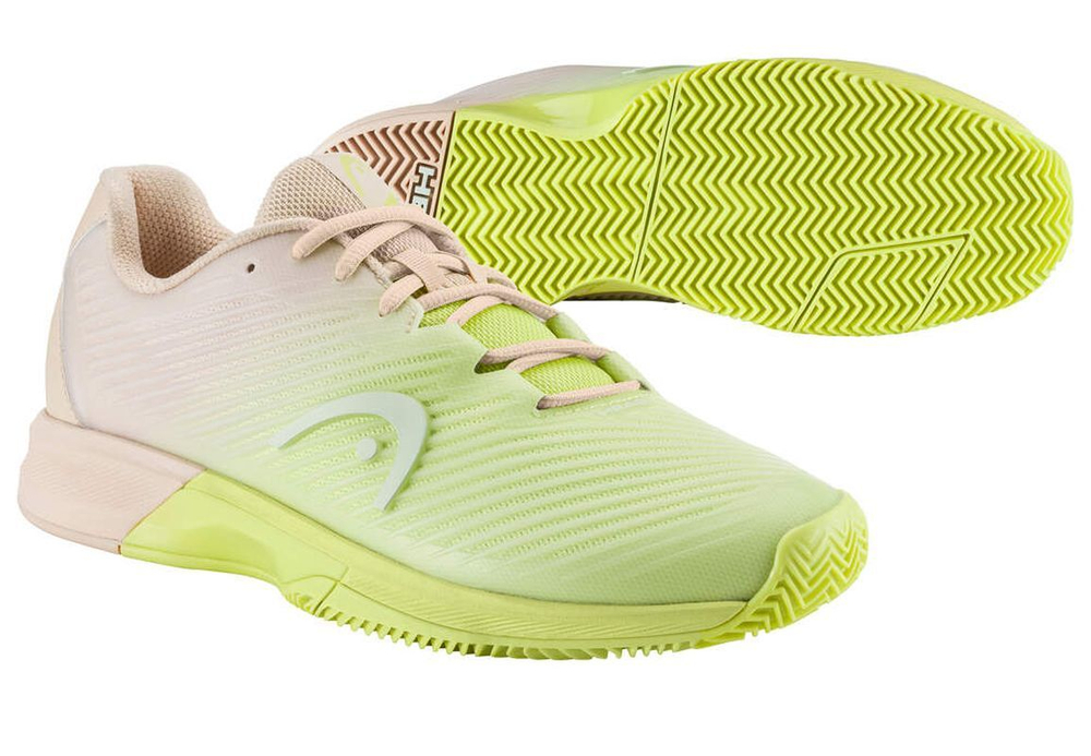 Женские теннисные кроссовки Head Revolt Pro 4.0 Clay - macadamia/lime