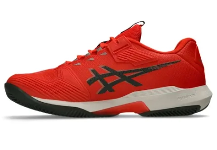 Мужские теннисные кроссовки Asics Solution Speed FF 4 Clay - cherry tomato/vintage khaki