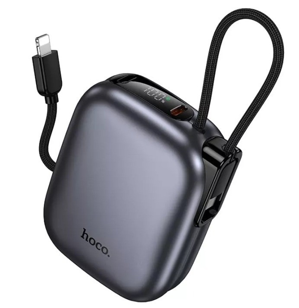 Powerbank Hoco Q49 10000mAh 1USB-C с проводом Type-C/Lightning черный