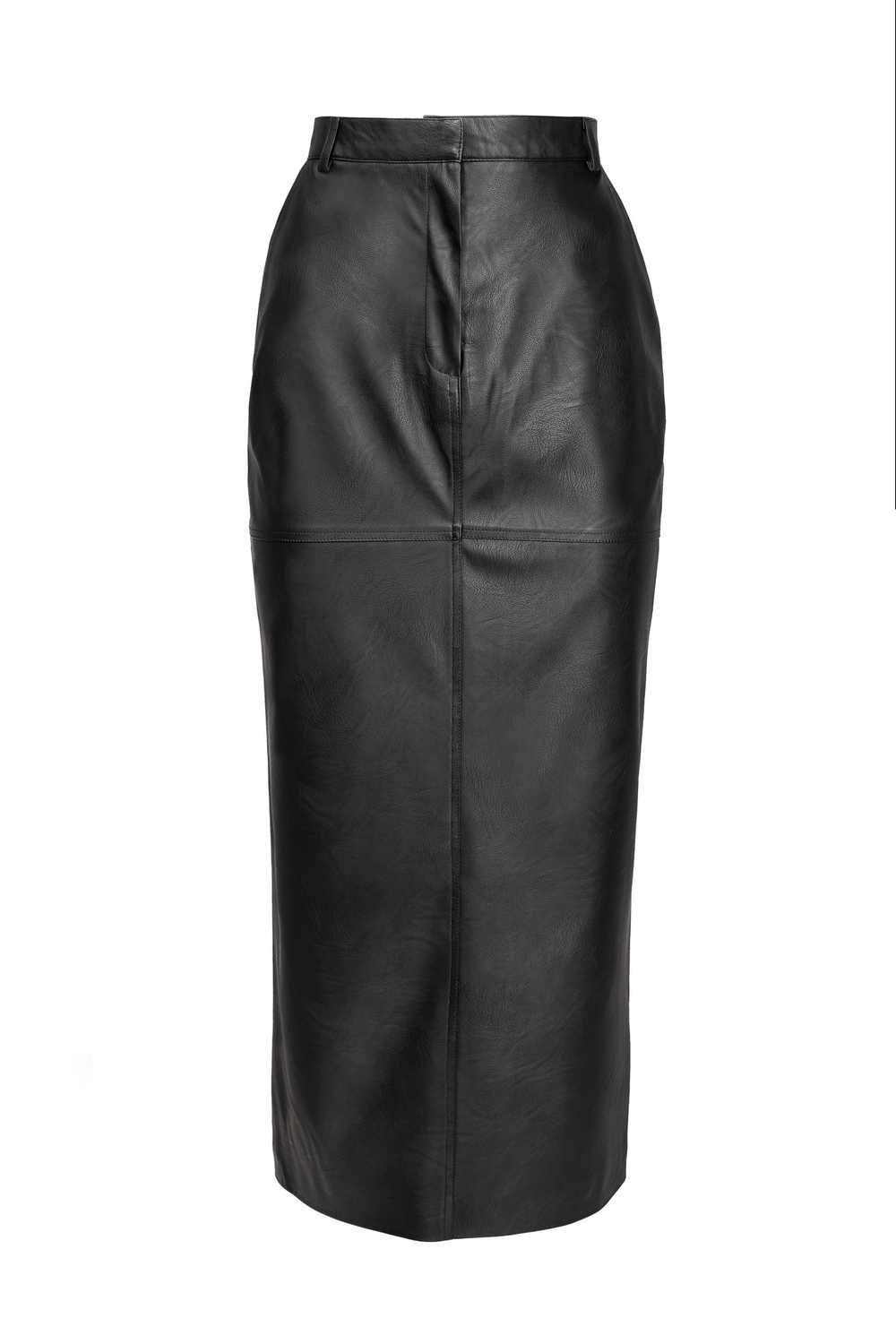 Юбка миди "Leather classic" из экокожи с разрезом