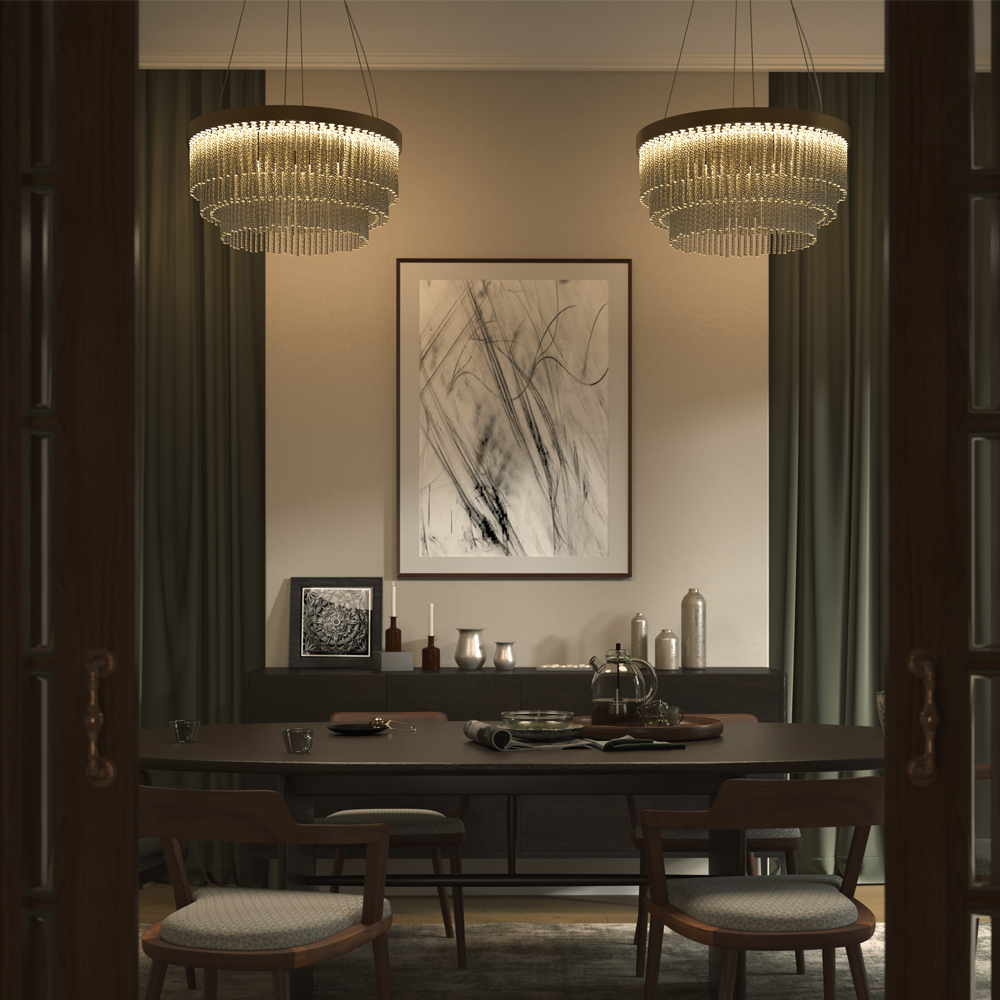 Подвесная светодиодная люстра Maytoni Trove MOD486PL-L38BSK