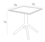 Стол пластиковый Siesta Contract Sky Table 70, оливковый