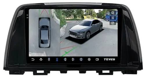 Магнитола для Mazda 6 GJ 2012-2014 - Teyes CC3-2K-360 на Android 10, Быстрая, 2K QLED, CarPlay, 4G SIM-слот, 4 камеры в комплекте