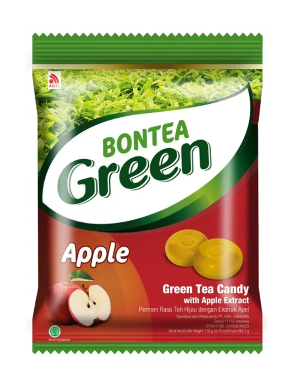 Bontea Green Apple конфеты (леденцы из зеленого чая с экстрактом яблока) 135г
