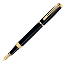 Waterman Exception Slim Black GT перо золото 18Ct F (S0636930)