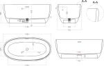 Ванна LUCE 150x75 матовая покраска по RAL полностью