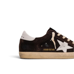 Men's Golden Goose Super-Star in Brown Suede with White Star