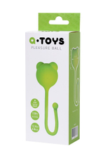 Зеленый силиконовый вагинальный шарик A-Toys с ушками (Цвет: зеленый)